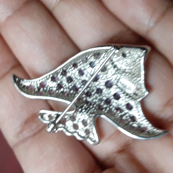 CLOSEOUT, 925 Genuine Amethyst and Blue Topaz with Enamel. BROOCH. FIRM. - Picture 7 of 11